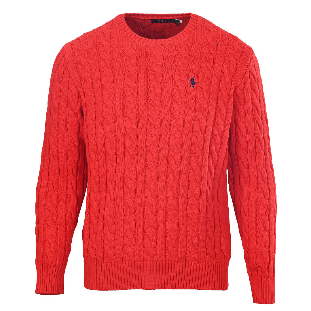 Ralph Lauren Cable-Knit Crewneck Sweater - Red - view 1