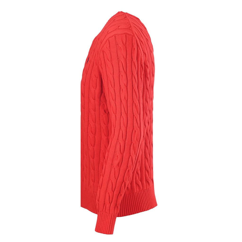 Ralph Lauren Cable-Knit Crewneck Sweater - Red - view 2
