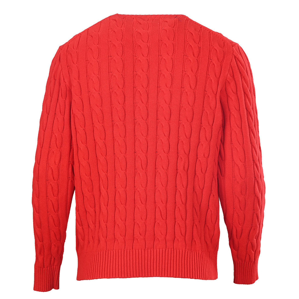 Ralph Lauren Cable-Knit Crewneck Sweater - Red - view 3
