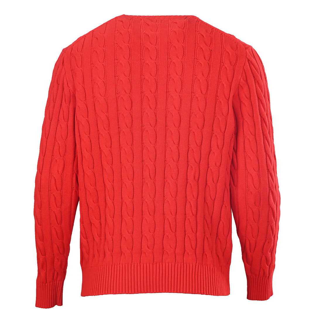 Ralph Lauren Cable-Knit Crewneck Sweater - Red - view 3