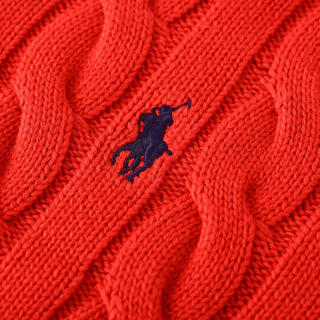 Ralph Lauren Cable-Knit Crewneck Sweater - Red - view 8