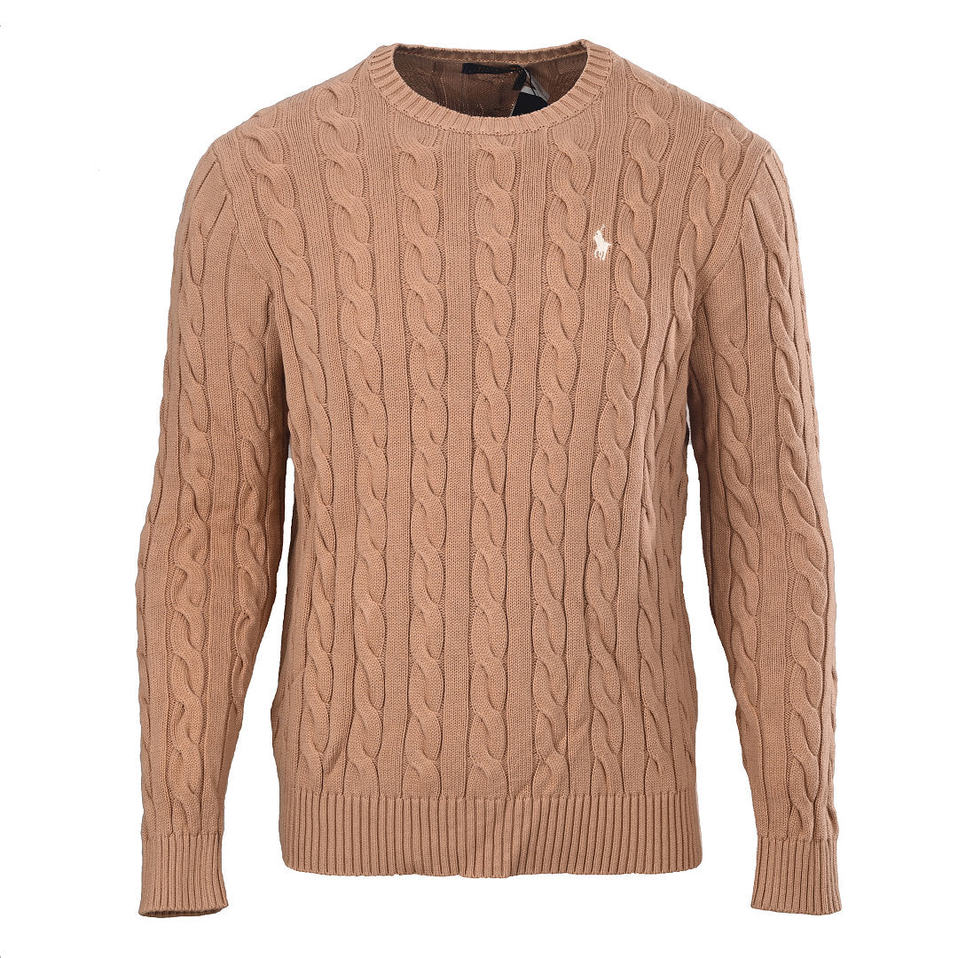 Ralph Lauren Cable-Knit Crewneck Sweater - Camel - view 1