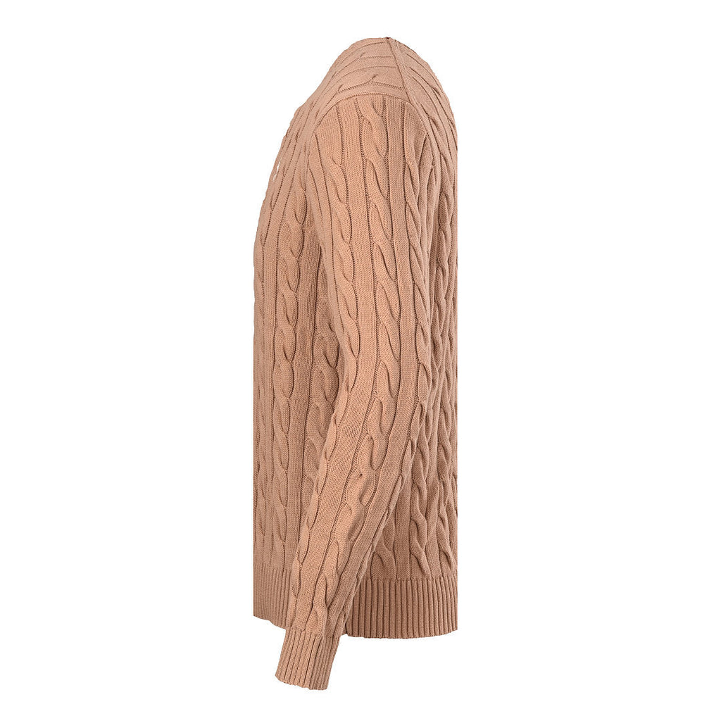 Ralph Lauren Cable-Knit Crewneck Sweater - Camel - view 2