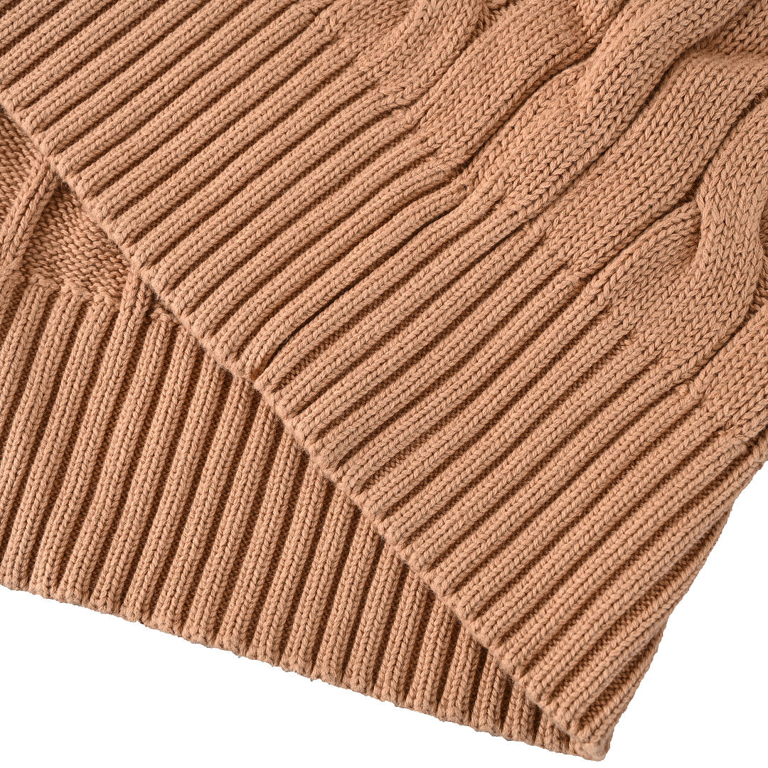 Ralph Lauren Cable-Knit Crewneck Sweater - Camel - view 5