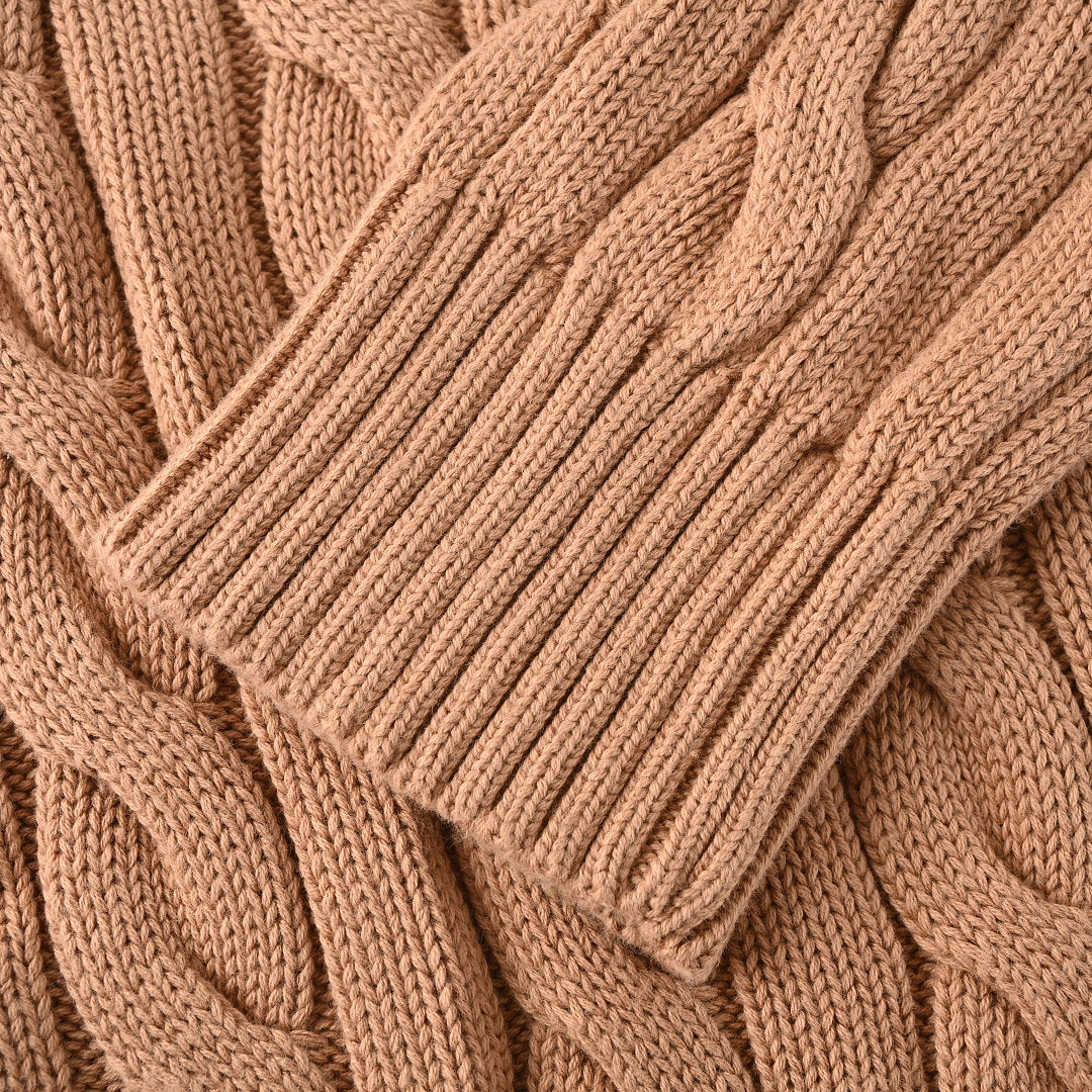 Ralph Lauren Cable-Knit Crewneck Sweater - Camel - view 7