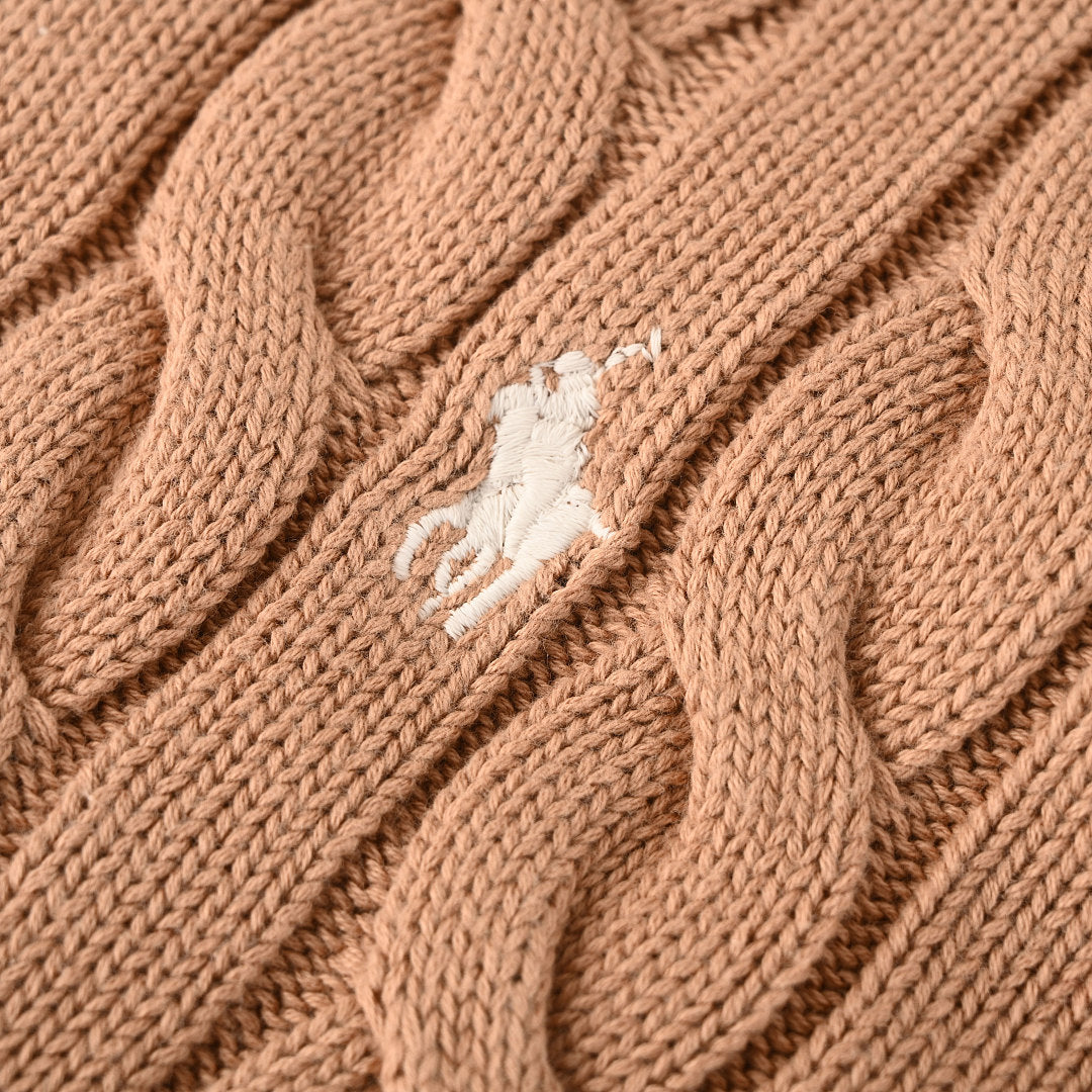 Ralph Lauren Cable-Knit Crewneck Sweater - Camel - view 8