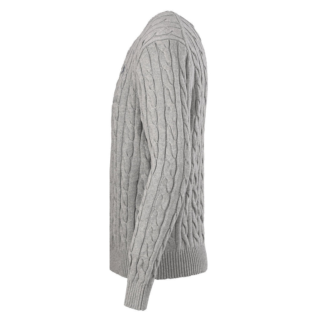 Ralph Lauren Cable-Knit Crewneck Sweater - Light Gray - view 2