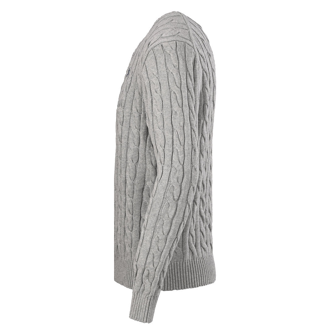 Ralph Lauren Cable-Knit Crewneck Sweater - Light Gray - view 2