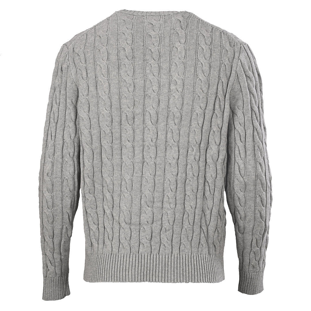 Ralph Lauren Cable-Knit Crewneck Sweater - Light Gray - view 3