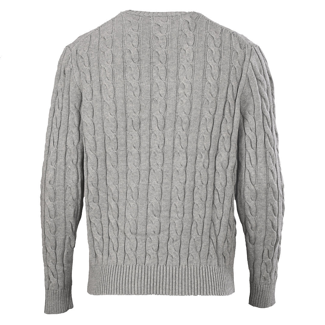 Ralph Lauren Cable-Knit Crewneck Sweater - Light Gray - view 3