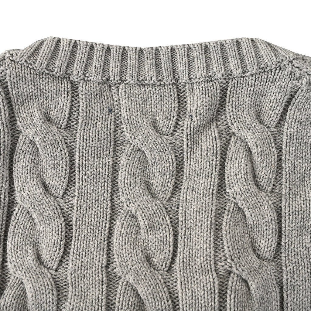 Ralph Lauren Cable-Knit Crewneck Sweater - Light Gray - view 6