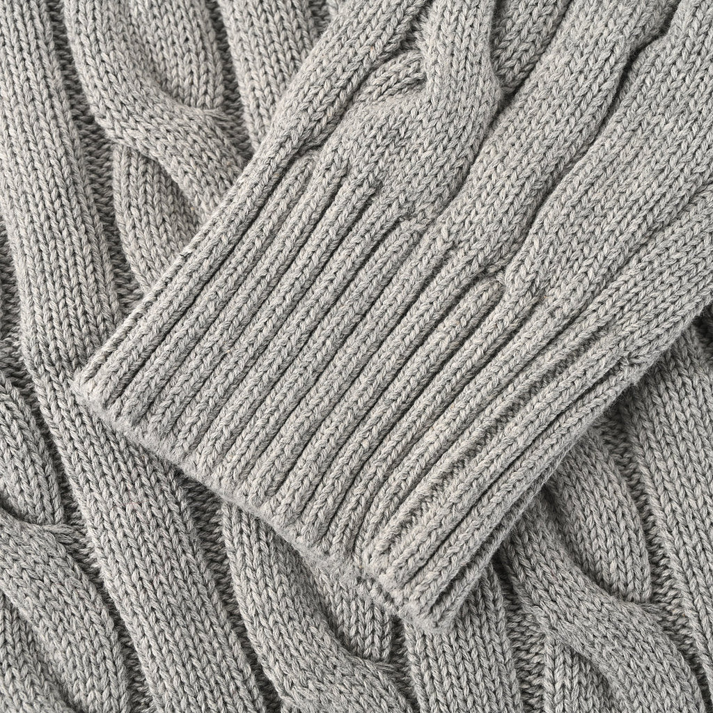 Ralph Lauren Cable-Knit Crewneck Sweater - Light Gray - view 7