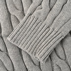 Ralph Lauren Cable-Knit Crewneck Sweater - Light Gray - view 7