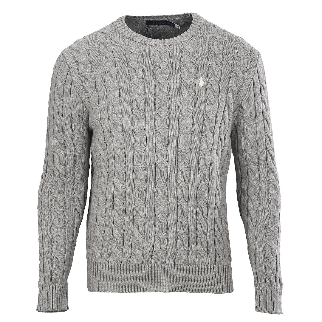Ralph Lauren Cable-Knit Crewneck Sweater - Dark Gray - view 1