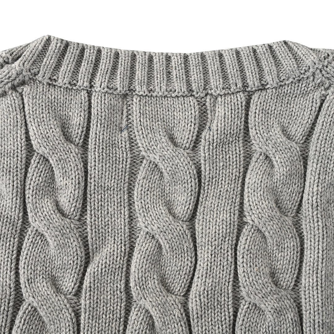 Ralph Lauren Cable-Knit Crewneck Sweater - Dark Gray - view 6