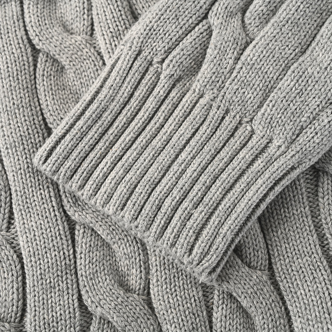 Ralph Lauren Cable-Knit Crewneck Sweater - Dark Gray - view 7