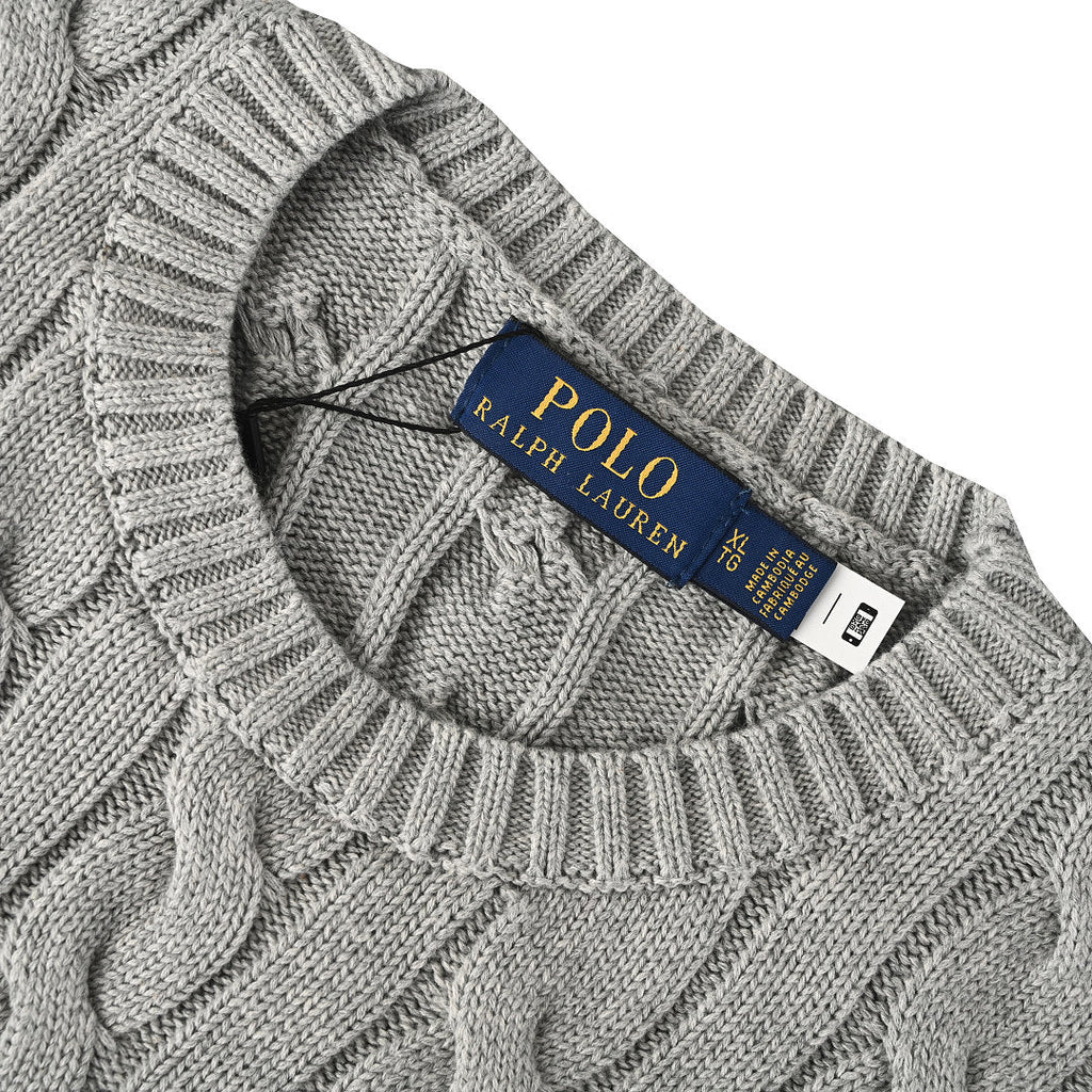 Ralph Lauren Cable-Knit Crewneck Sweater - Dark Gray - view 9