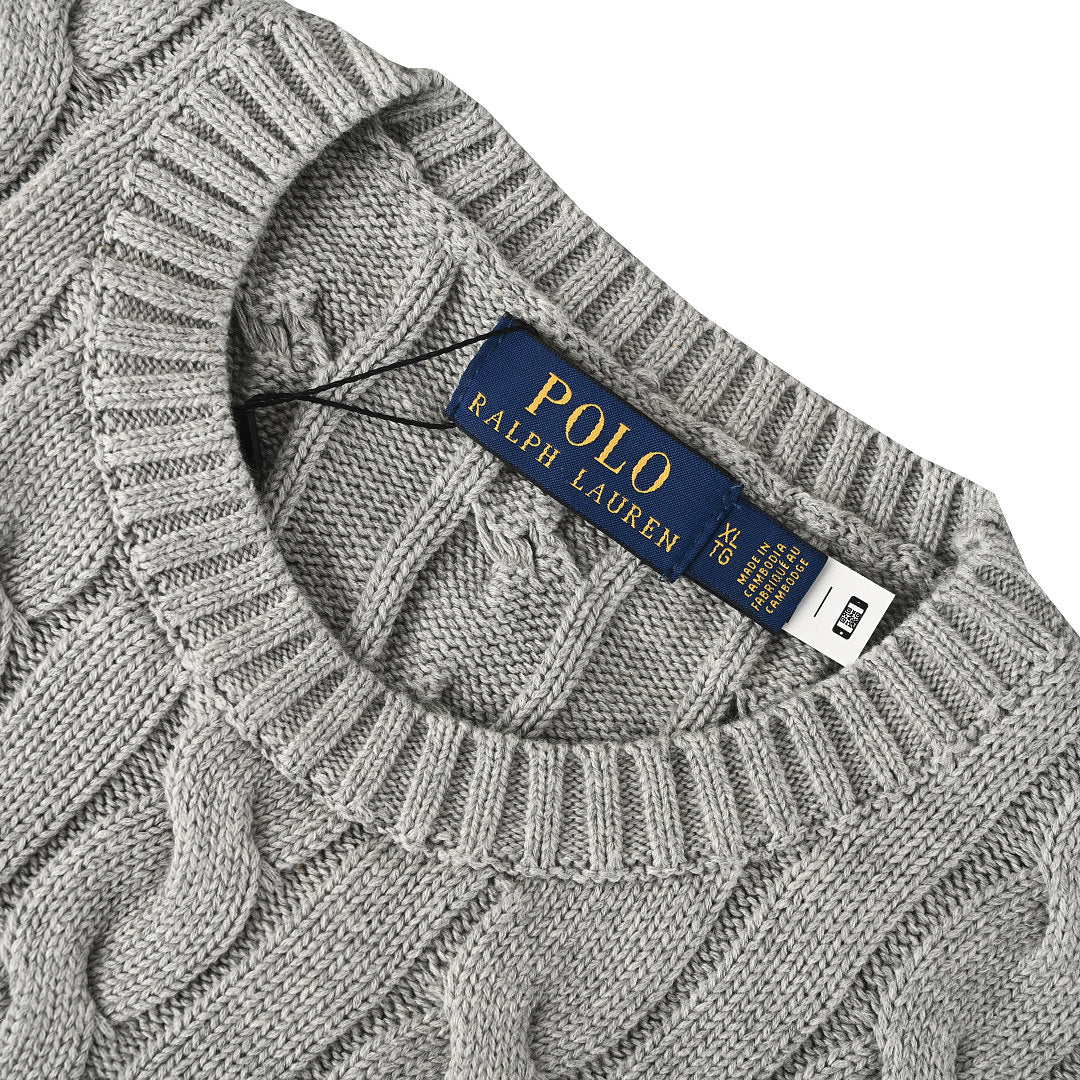 Ralph Lauren Cable-Knit Crewneck Sweater - Dark Gray - view 9