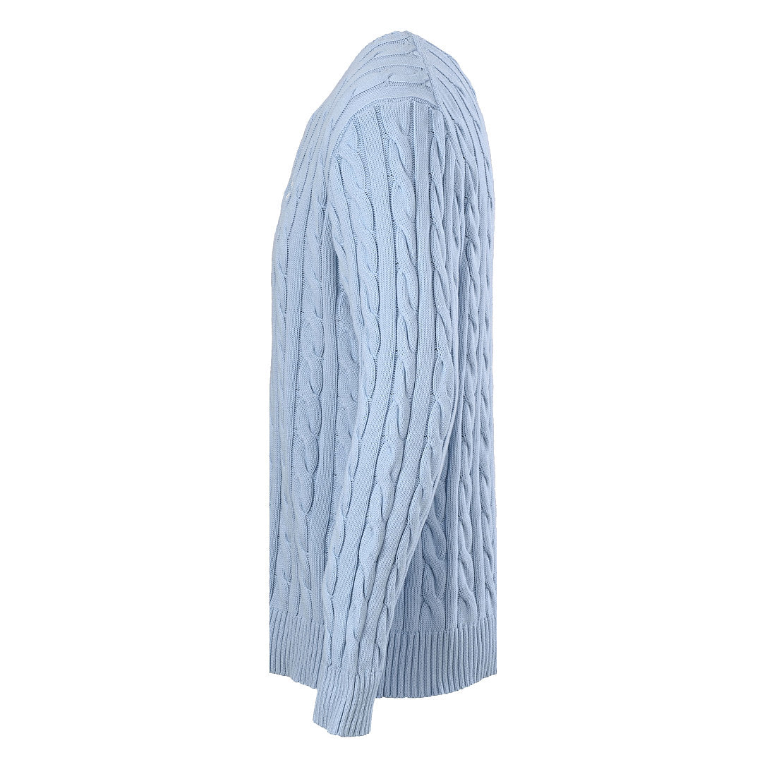 Ralph Lauren Cable-Knit Crewneck Sweater - Light Blue - view 2