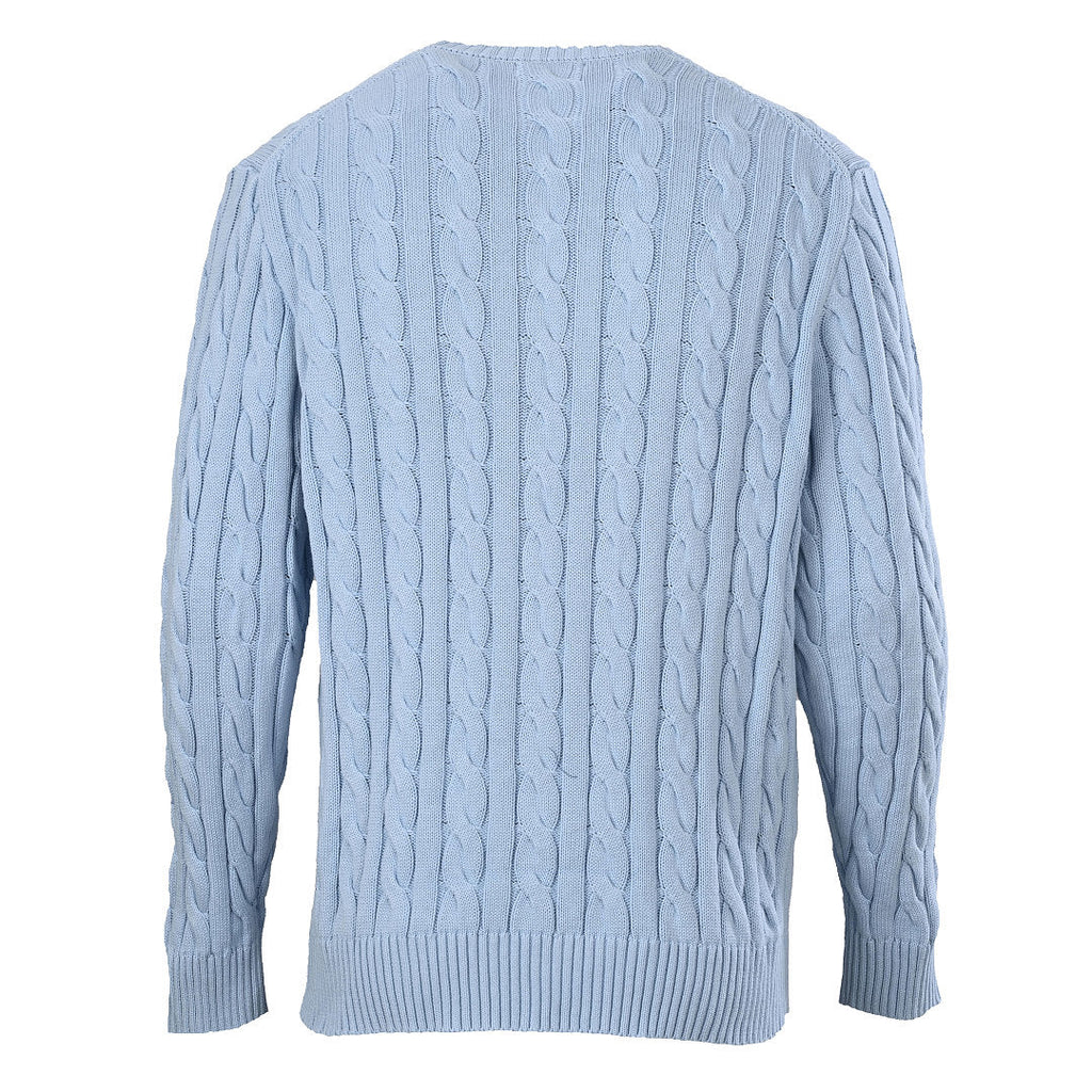 Ralph Lauren Cable-Knit Crewneck Sweater - Light Blue - view 3