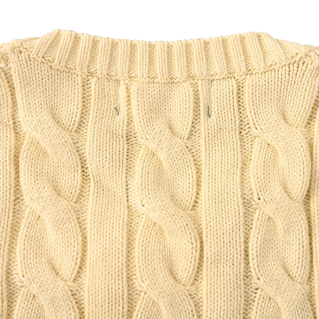 Ralph Lauren Cable-Knit Crewneck Sweater - Beige - view 6