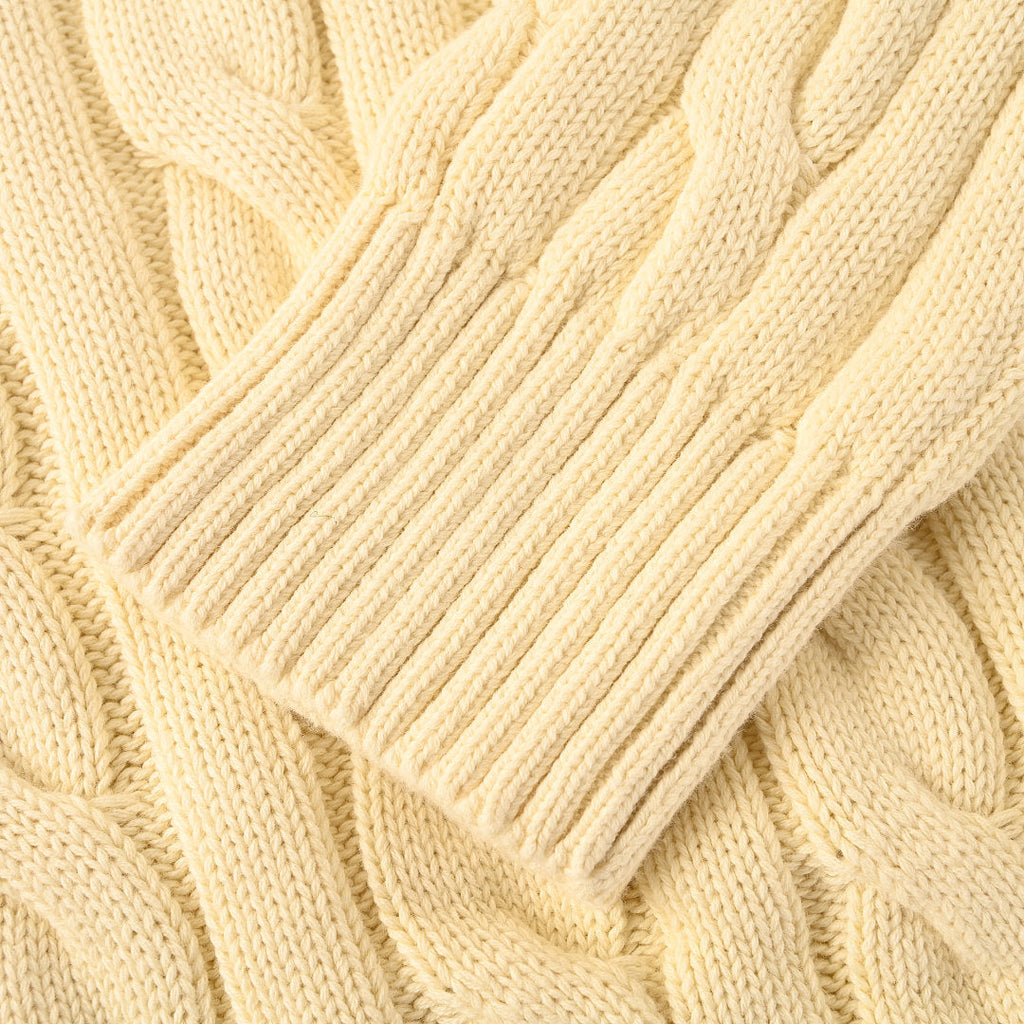 Ralph Lauren Cable-Knit Crewneck Sweater - Beige - view 7