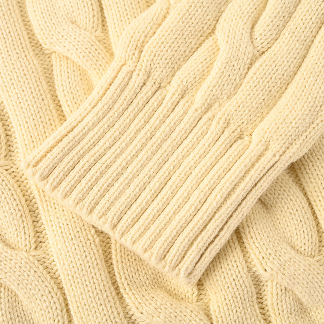 Ralph Lauren Cable-Knit Crewneck Sweater - Beige - view 7