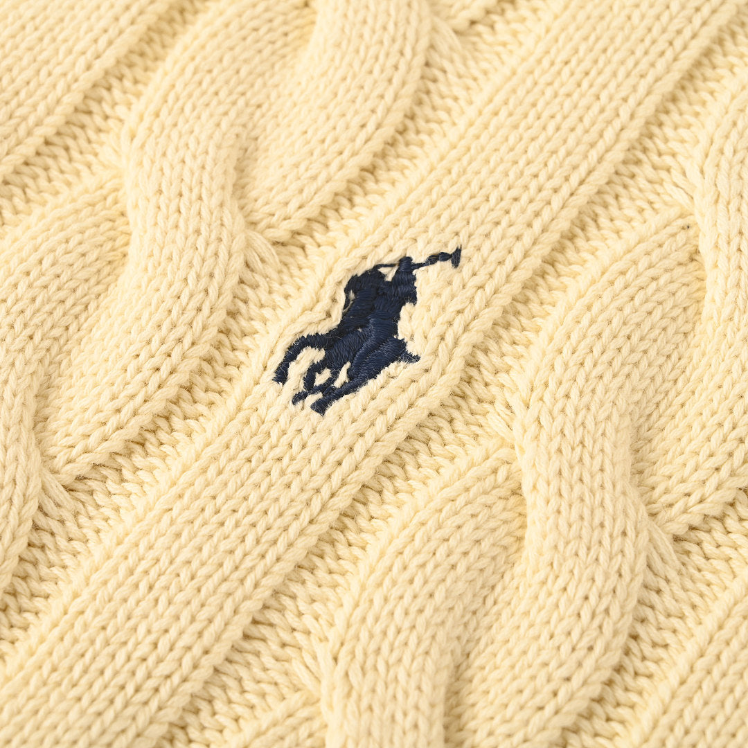 Ralph Lauren Cable-Knit Crewneck Sweater - Beige - view 8