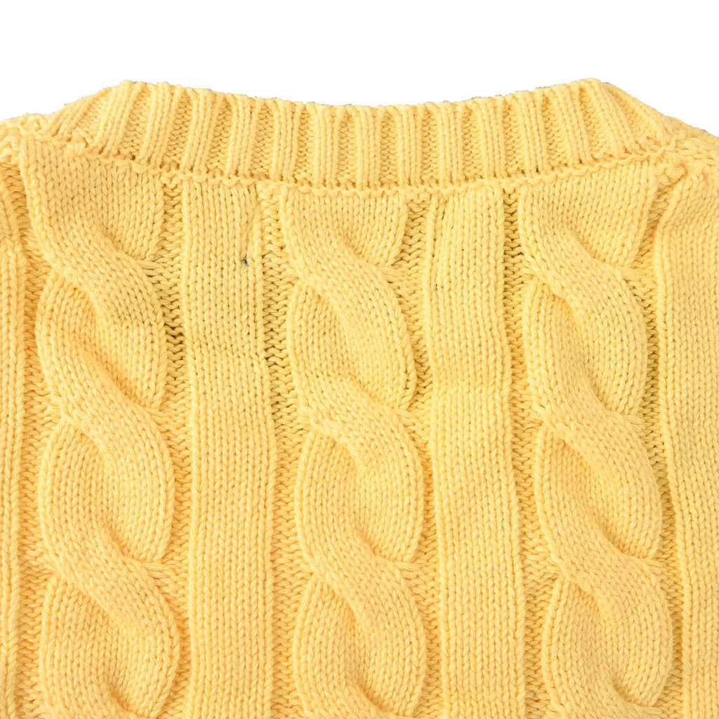 Ralph Lauren Cable-Knit Crewneck Sweater - Yellow - view 6