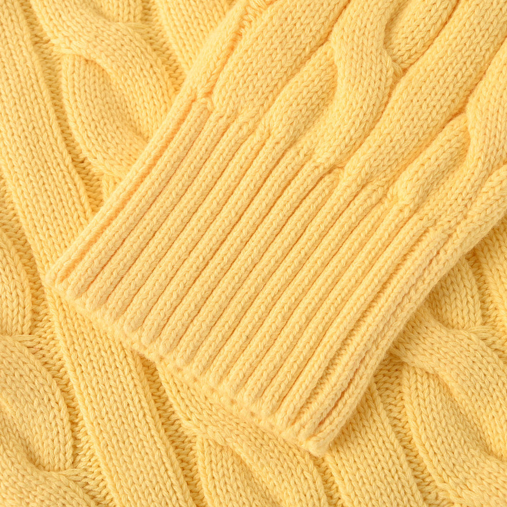 Ralph Lauren Cable-Knit Crewneck Sweater - Yellow - view 7