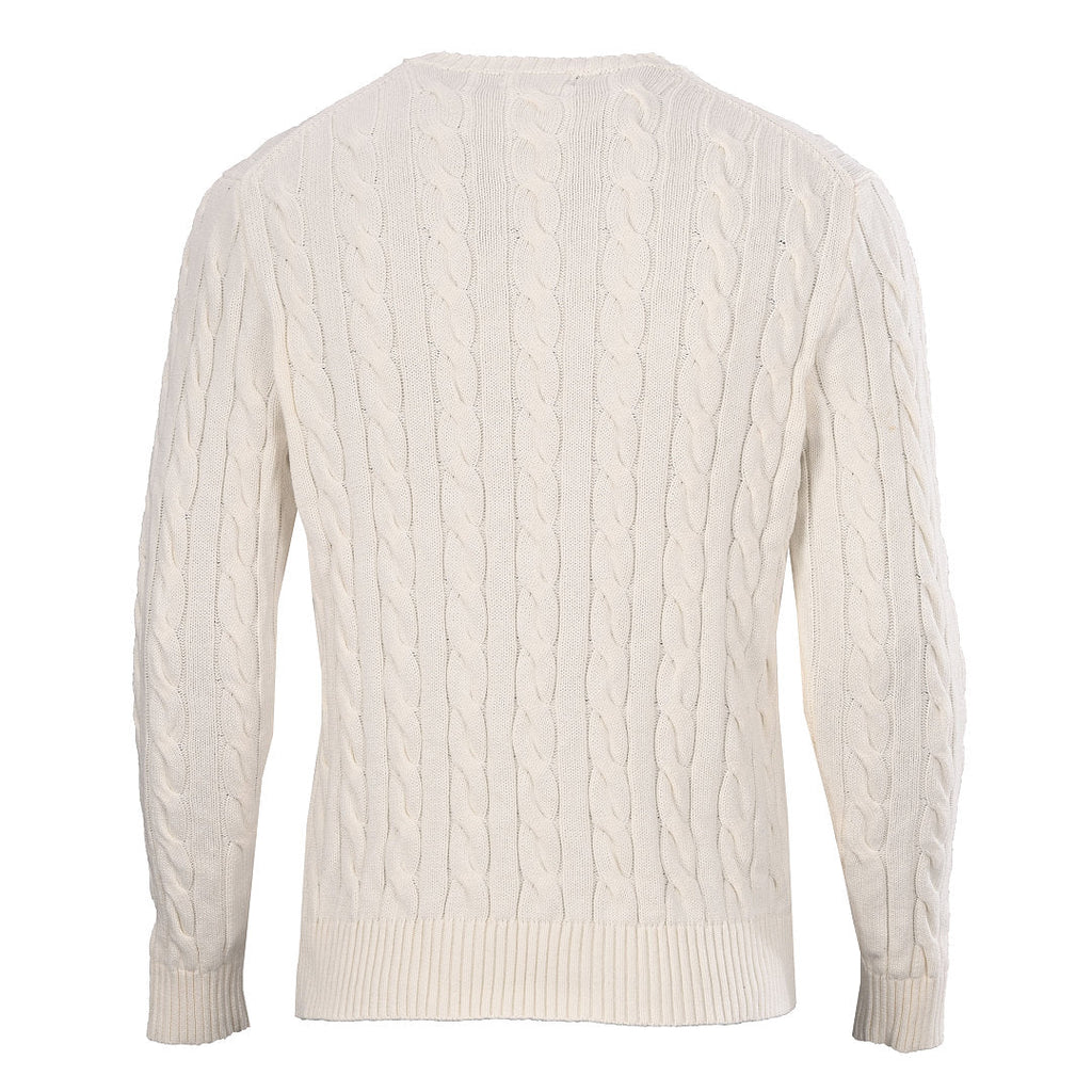 Ralph Lauren Cable-Knit Crewneck Sweater - Ivory - view 3