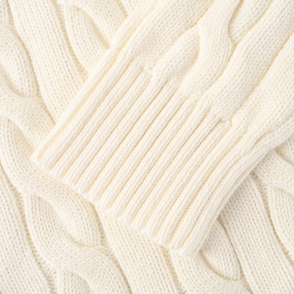 Ralph Lauren Cable-Knit Crewneck Sweater - Ivory - view 7