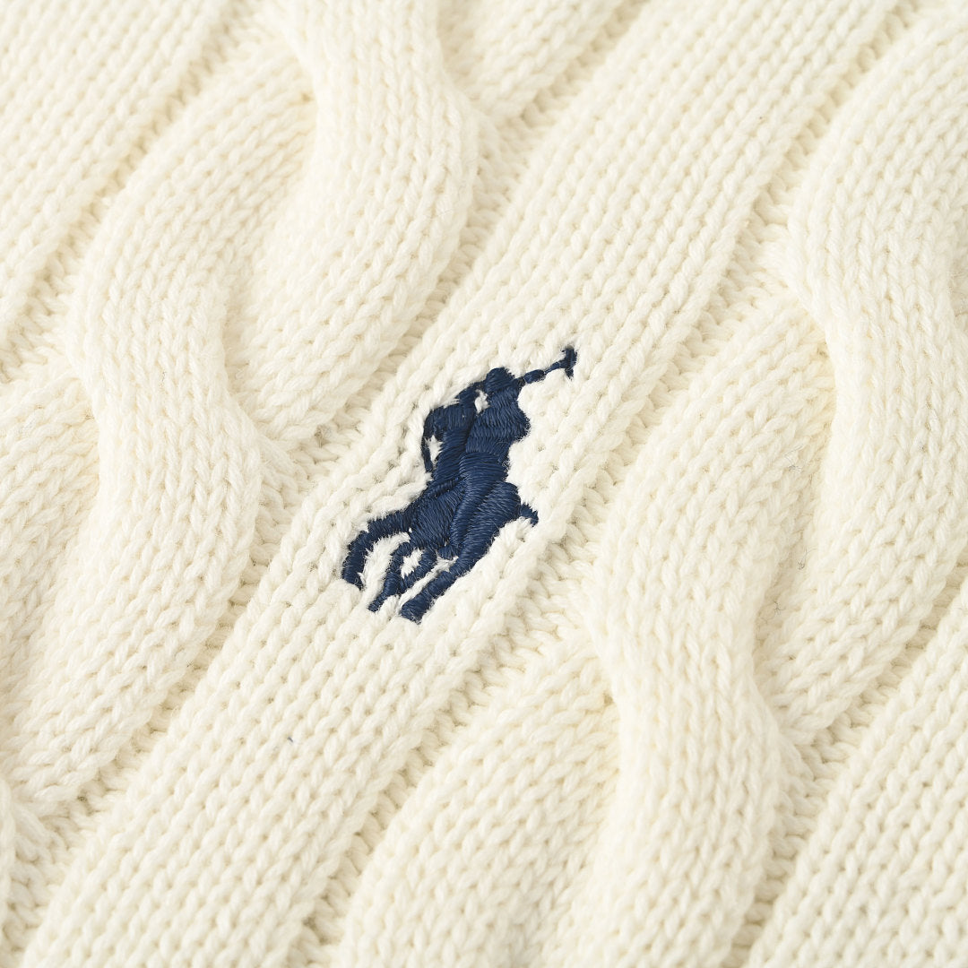 Ralph Lauren Cable-Knit Crewneck Sweater - Ivory - view 8