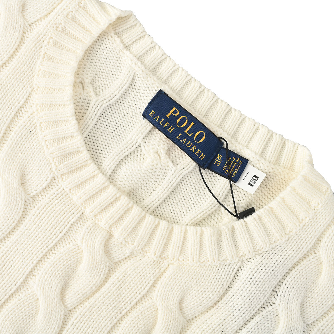 Ralph Lauren Cable-Knit Crewneck Sweater - Ivory - view 9