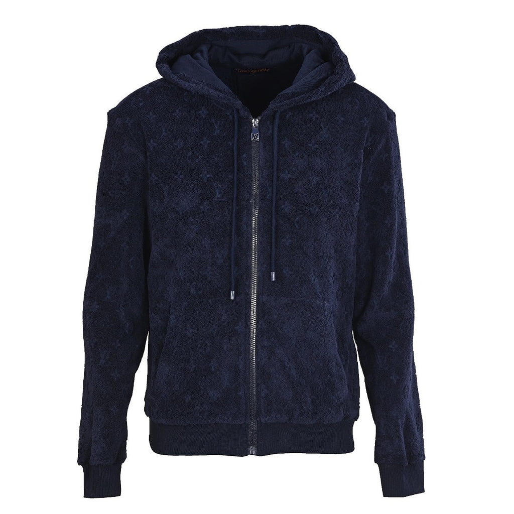 Louis Vuitton Monogram Terry Zip Hoodie — Navy