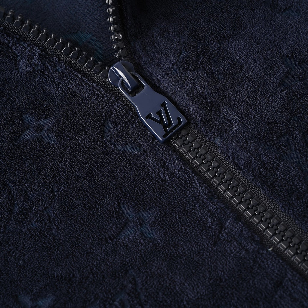 Louis Vuitton Monogram Terry Zip Hoodie — Navy