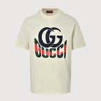 Gucci 2026 Interlocking GG Web Stripe T-Shirt — Ivory | Made in Italy